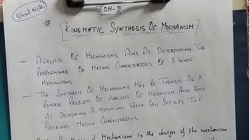 Kinematic Synthesis of Mechanism