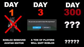 If Roblox removes avatar editor (Timeline)