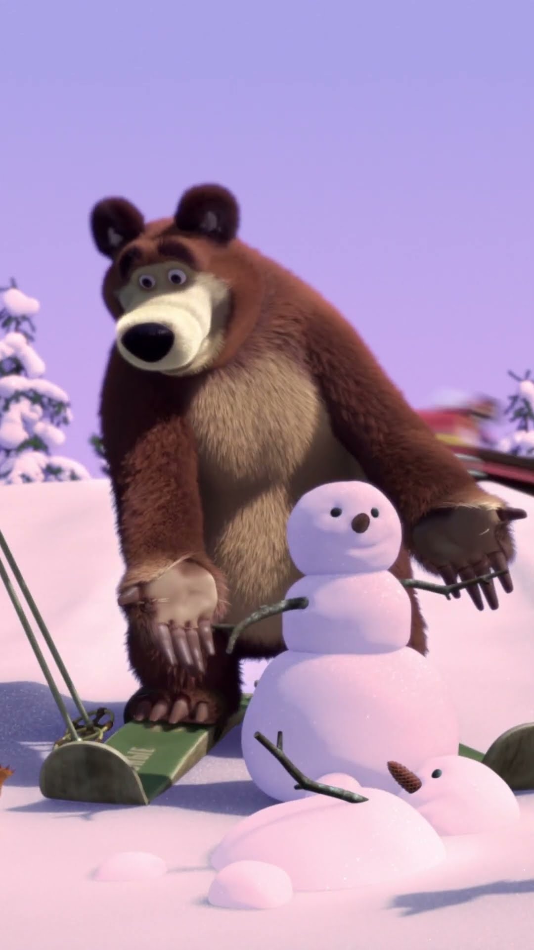 المنعطفات الخطرة ☃️? mashabeararabic #shorts #arabic #mashaandthebear# #ماشاوالدب #مضحك #كرتون