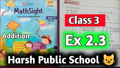 Class 3 Maths| Mathsight Class 3| Maths Class 3|Chapter 2 Addition| Ex 2.3 |HPS Gurugram| Mathsight