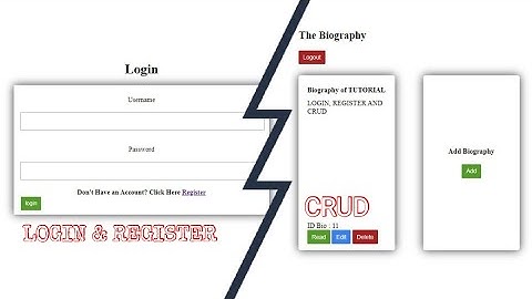 Login, Register And CRUD Tutorial | PHP, MySQL, HTML and CSS