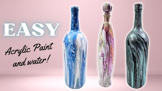 Paint Pouring Fun on Bottles! Bottle Art | Bottle Craft