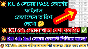 Kalyani University 6th semester result published date 2024 || kalyani University 6th semester result