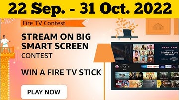 Amazon Fire TV Contest Quiz Answers Today | Amazon Quiz Today