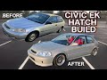 My $800 Honda Civic hatchback EK Transformation | Before and After