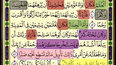 باقي صفحة 302 من سورة الكهف الايات من (80-38) مكررة بصوت الشيخ محمود الحصري