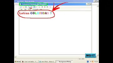 Como mudar a cor da letra do bloco de notas?