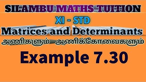 TN11th maths|Example 7.30|Matrices and Determinants|Chapter 7|in tamil