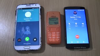 WhatsApp fake Samsung Galaxy Note 2 incoming call via Fake call+Nexus 5+Nokia 1110i