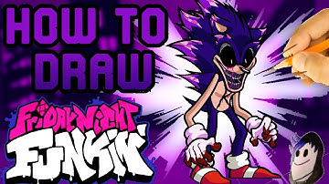 How To DRAW Sonic.EXE From Friday Night Funkin!( Xenophanes)| Sonic.EXE Mod