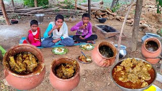 how to cook HANDI Chicken Curry || cooking &eating | home made handi chicken recipe | rural village