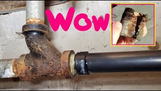 How to repair Drain Pipe . How to replace steel pipe to ABS