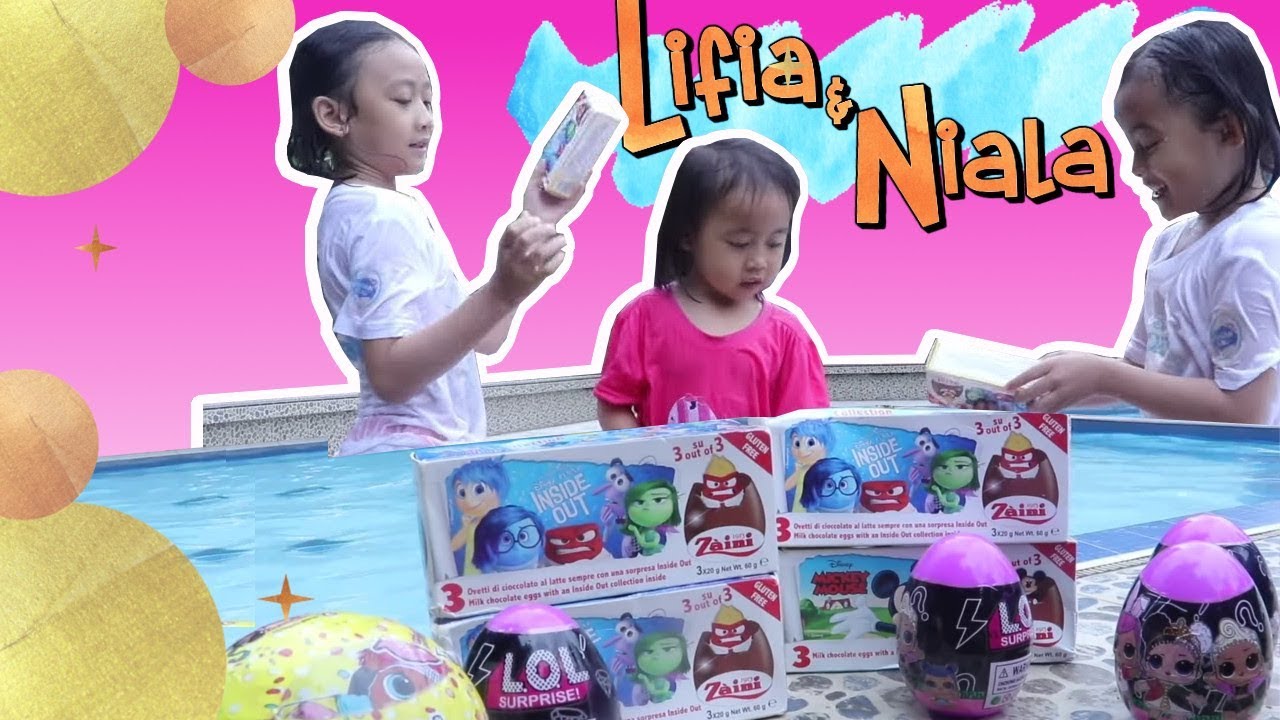 HEBOH UNBOXING 3D Zaini Egg Surprises di Kolam  Renang  Anak 