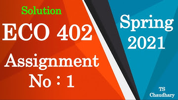 ECO 402 Assignment No 1 Solution Spring 2021