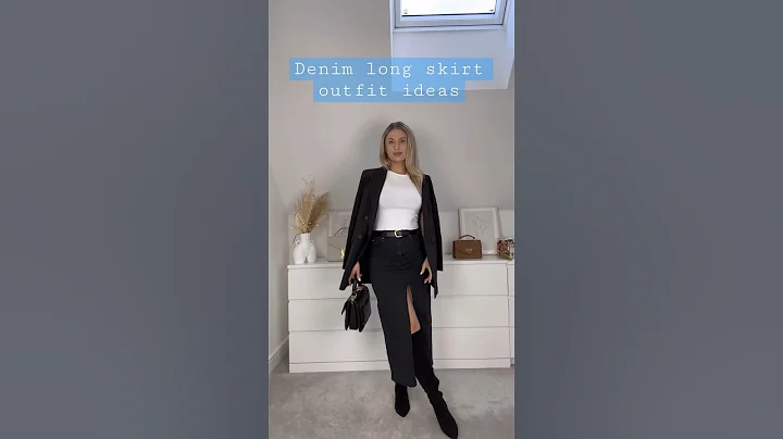 Denim long skirt outfit ideas #shorts