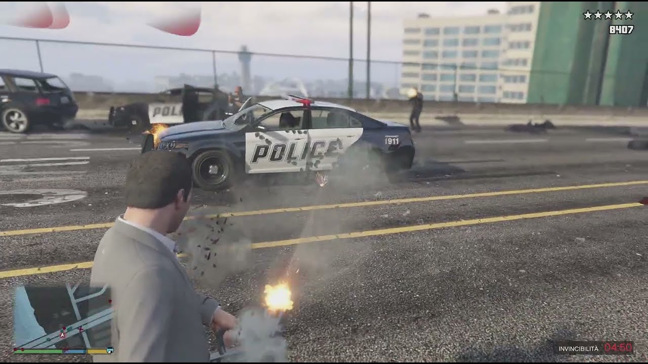 GTA 5 - Michael's Epic Bridge Chaos + 5 Stars Escape.