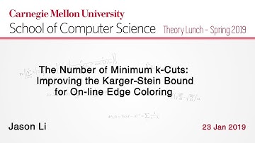 Jason Li on The Number of Minimum k-Cuts: Improving the Karger-Stein Bound
