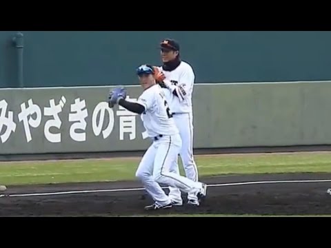 巨人 サード ノック 守備練習（坂本 小林 阿部 岡本 重信）2017 ジャイアンツ 宮崎キャンプ