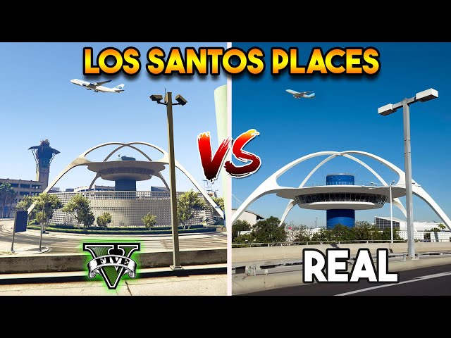 GTA 5 LOS SANTOS PLACES VS REAL LIFE LOS ANGELES PLACES (VERY