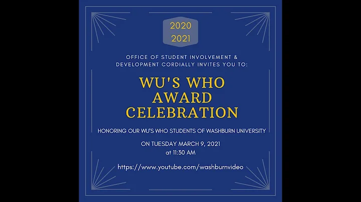 WUs Who Spring 2021 Ceremony