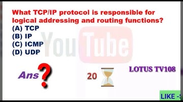 Important MCQ QUIZ on TCP/IP PROTOCOLS, FOR BARC, ISRO, ESE, GATE PREPARATION