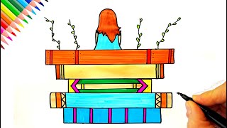 Dünya Kitap Günü Resmi Çizim 📚 Kütüphaneler Haftası ile ilgili Resim Çizimi - World Book Day Drawing