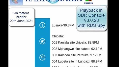 97.7 Radio Maria with RDS  Playback in SDR Console V3.0.28