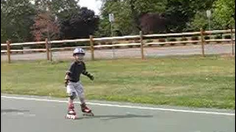 Kevin learning in-line skating