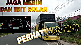 CARA MENGEMUDIKAN TRUK BERMUATAN BERAT DENGAN MELIHAT RPM MESIN || canter super speed