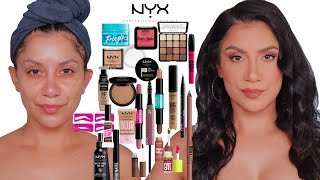 FULL FACE OF NEW NYX MAKEUP & FAVORITES (one brand) + WEAR TEST*oily skin*| MagdalineJanet