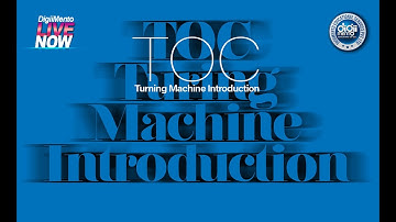 TOC - Turing Machine Introduction -  live Class Recording GATE NTA UGC NET Computer Science