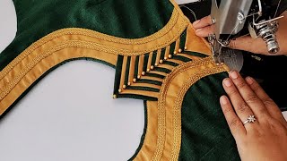 New designer blouse back neck design || blouse || cutting and stitching back neck blouse design