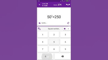 Math Tricks - Training mode - square numbers between 50 and 59 - level 026 (Number Keyboard)