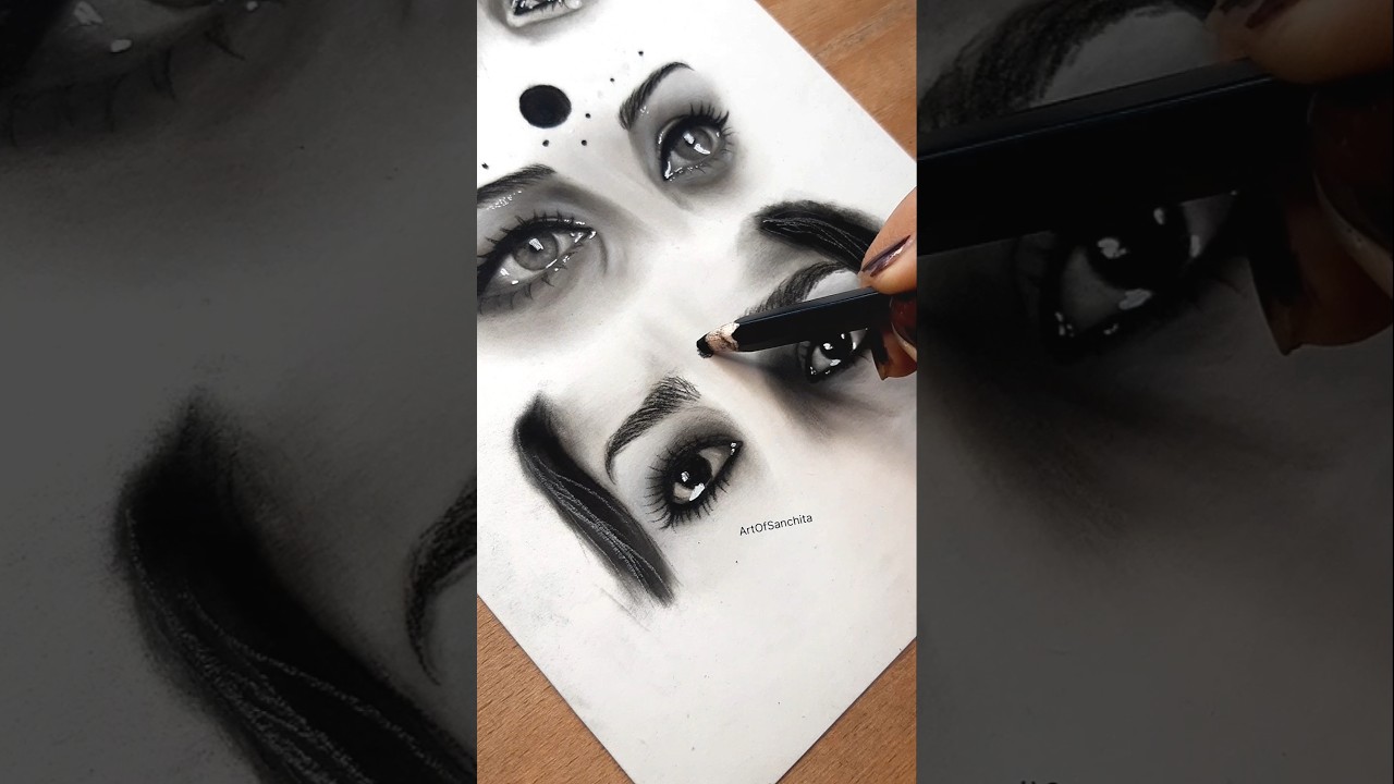 Realistic Charcoal Eye Drawing| Emotional Eye Art 👁❤ 