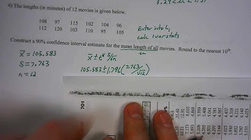 t distribution Confidence Interval Part 2
