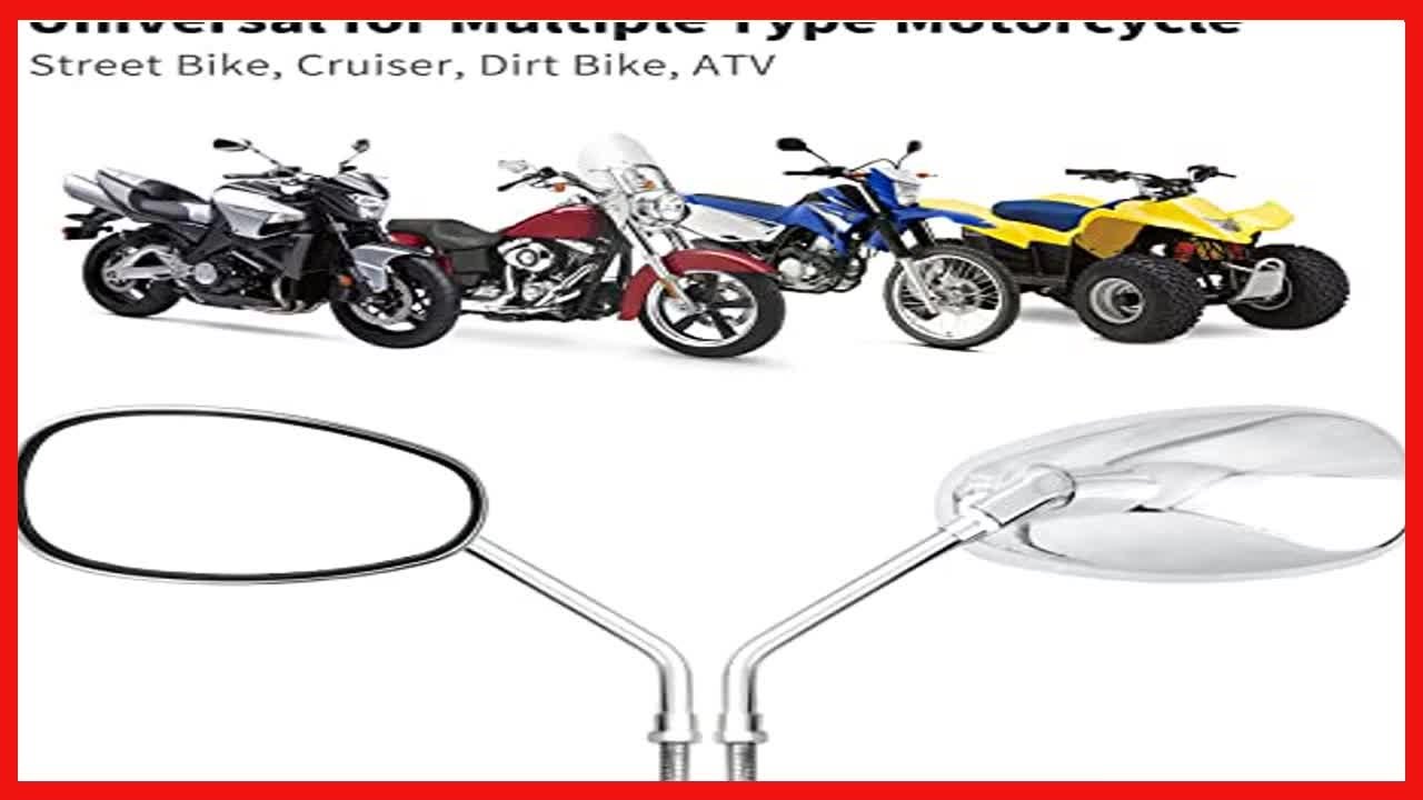 Great product -  Motorcycle Mirrors, Universal 10mm Chrome Motorcycle Rear View Side Mirrors Handle