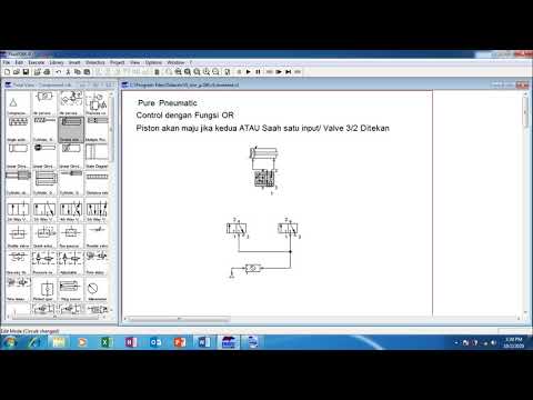 FESTO FluidSIM | Pure Pneumatic OR GATE using Shuttle Valve