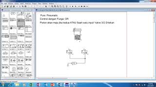 FESTO FluidSIM | Pure Pneumatic OR GATE using Shuttle Valve