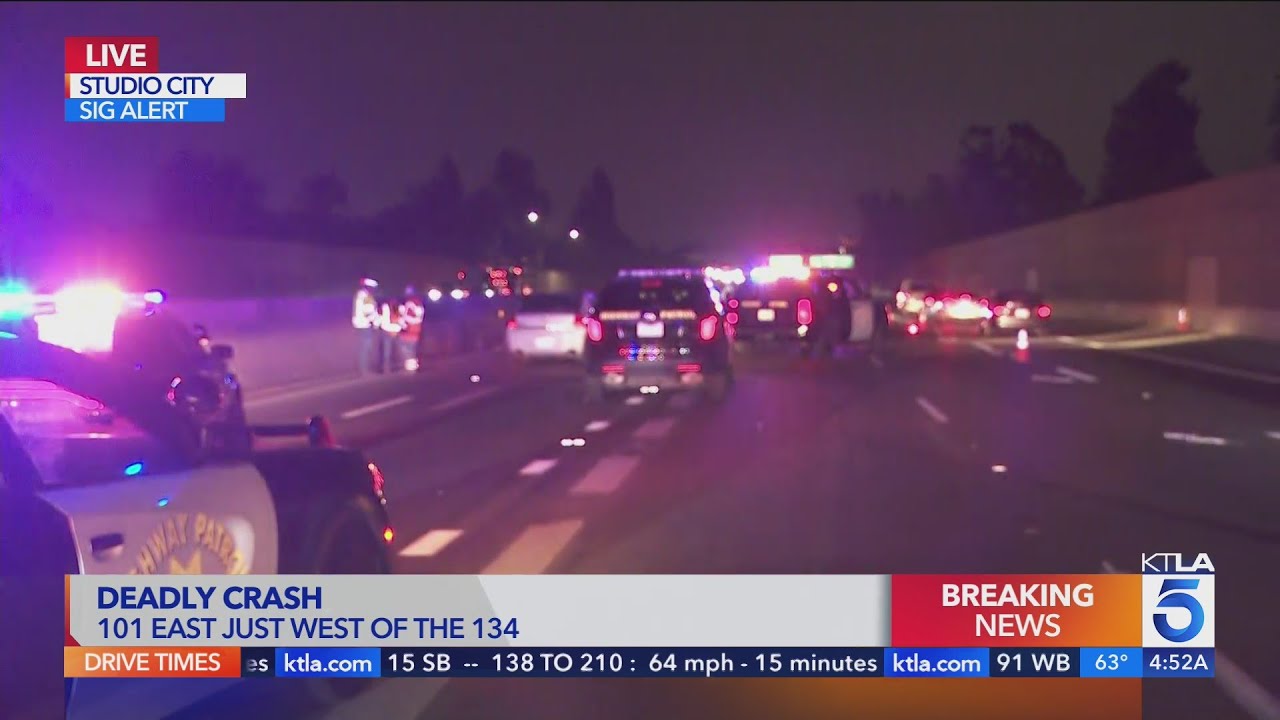 Fiery crash into construction truck leaves 1 dead on 101 Freeway in ...