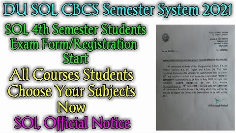 SOL 4th Semester Exam Form Release! SOL 4th Semester Registration Start! SOL 4th Semester Admission!
