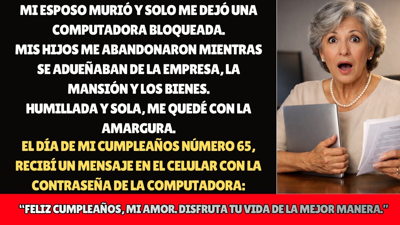 Mi esposo murió, mis hijos me abandonaron... PERO UN SECRETO EN LA COMPUTADORA LO CAMBIÓ TODO!!!