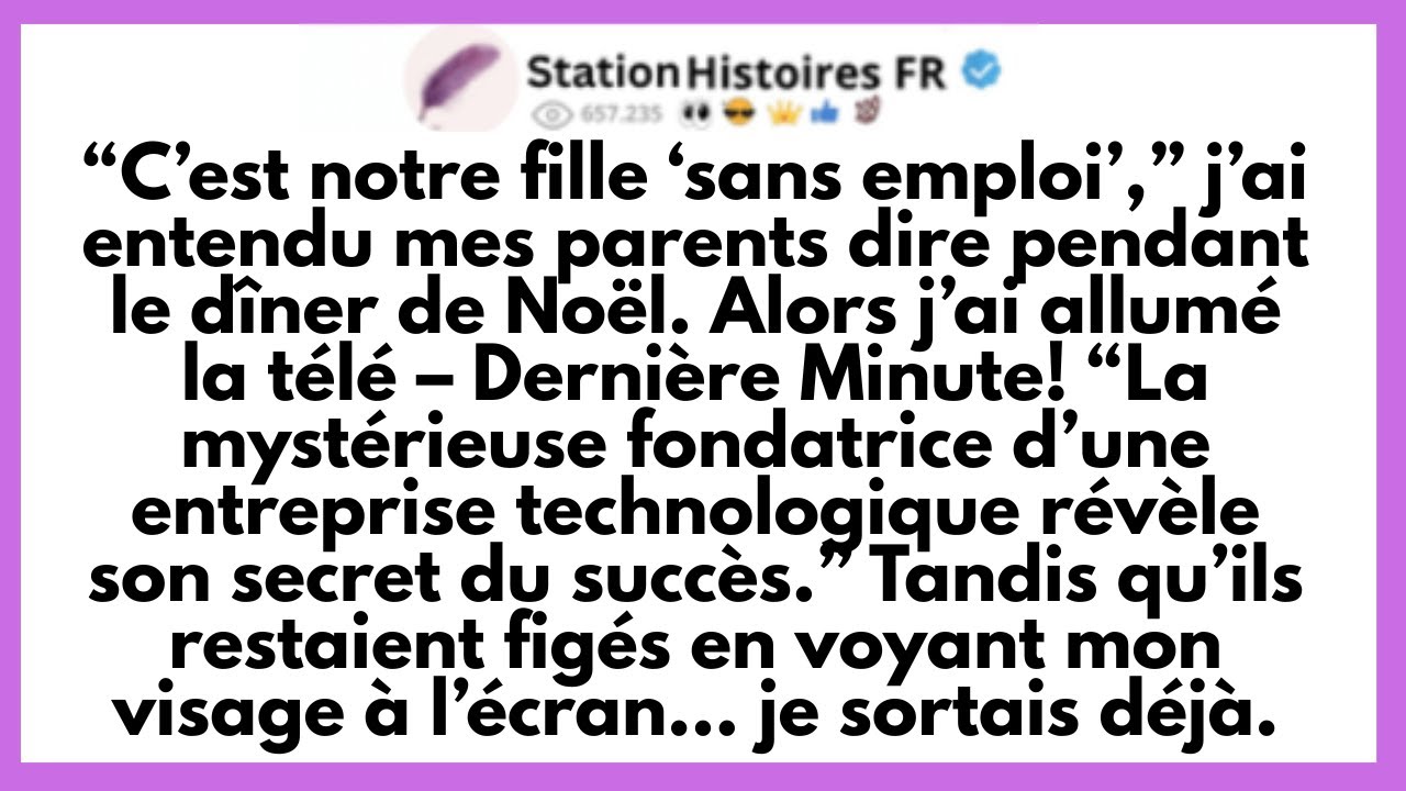 « C'est notre fille au chômage. » J'ai entendu mon père dire ça à toute la famille pendant que je tenais la tarte que j'avais passée toute la matinée à préparer. Ma mère a ajouté qu 'elle pensait...