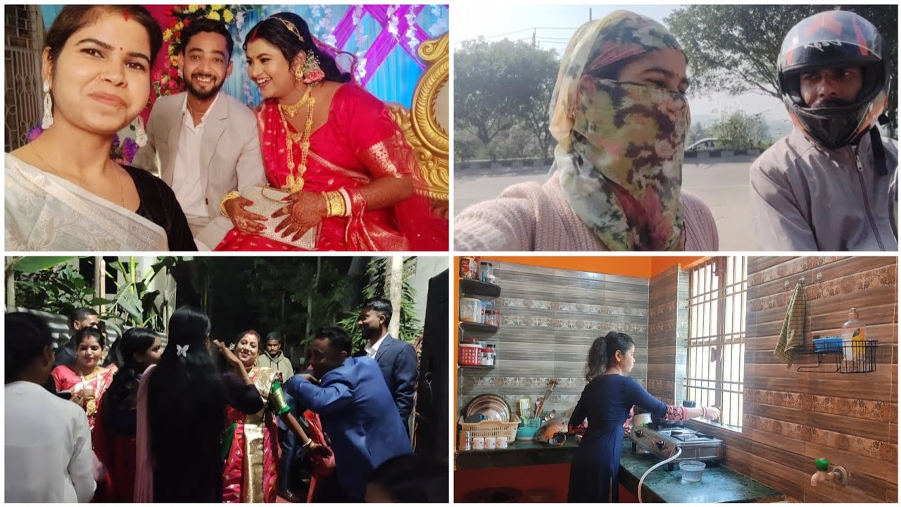 এই ঠান্ডায় সকাল সকাল সমস্ত বাসী কাজ সেরে স্নান করে ব্রেকফাস্ট বানিয়ে খেয়ে বাড়ি গেলাম,বিয়ের ভ্লগ