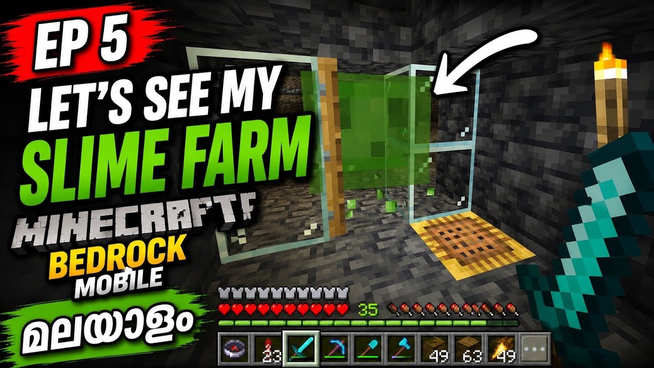 Netto Minecraft Ep 5 | Let's see my Slime farm | Minecraft | Bedrock | Mobile | മലയാളം ...