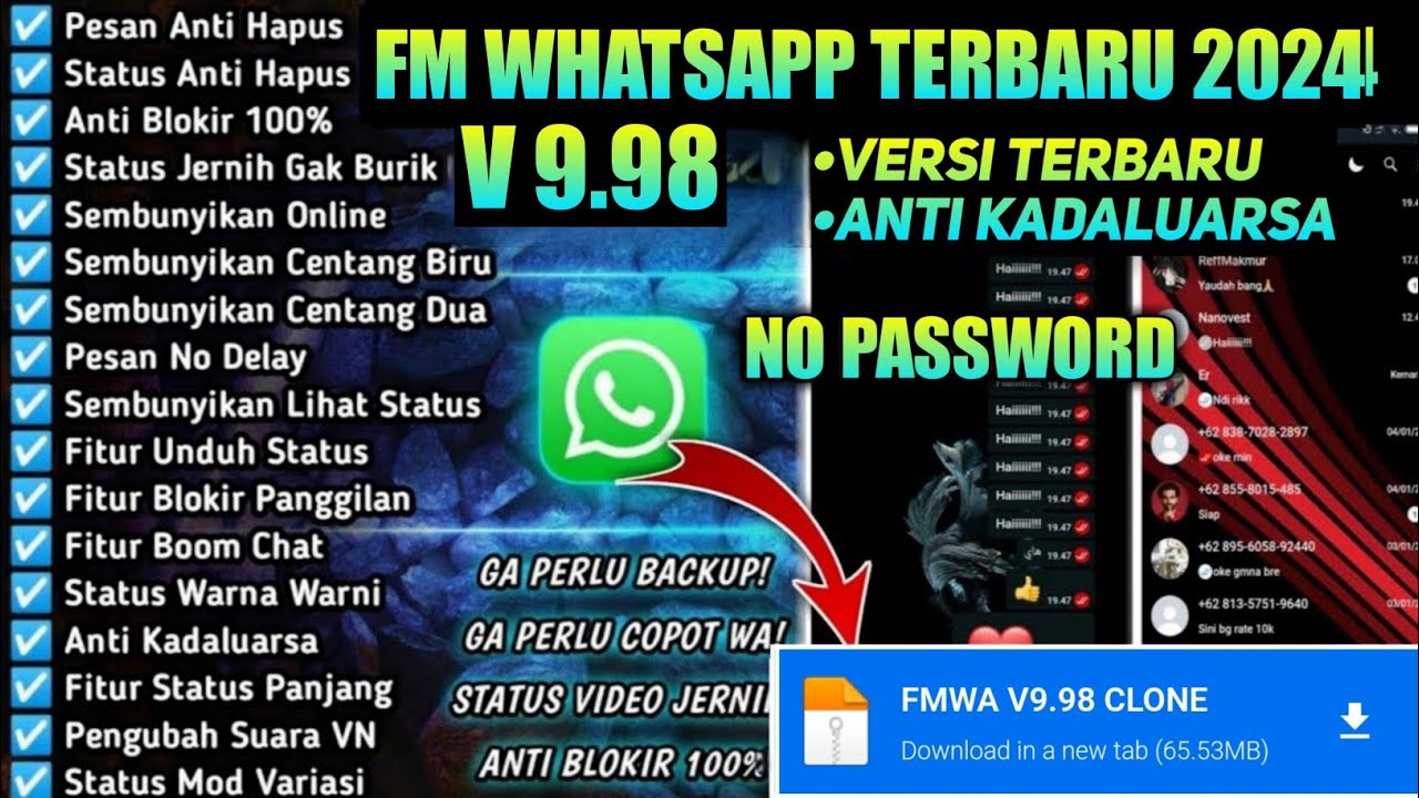FM WhatsApp Terbaru 2024 || Fouad WhatsApp v9.98 Anti Kadaluarsa