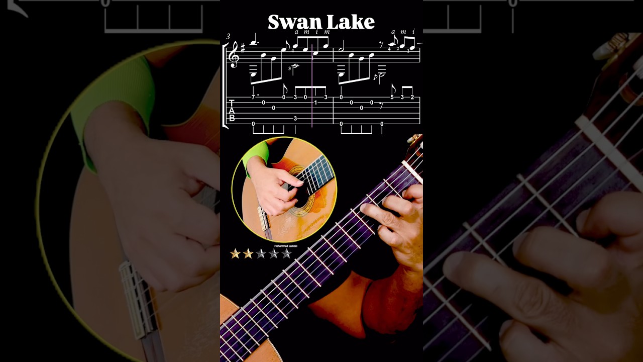 🦢 The Easiest Swan Lake Guitar Tutorial! #guitartutorial
