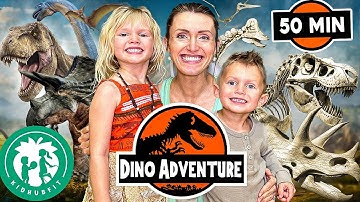 DINOSAURS! 🦖🦕 Educational Videos For Kids | Don’t Stop Digging For Dino Bones! Museum Playground Fun