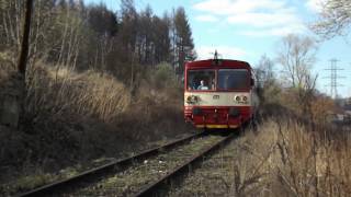 ČD 814 036-0 + Btax780 + 810 106-5 Sp1664, ČD trať 292/ D29:343, Głuchołazy, 26.III.2017
