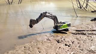 แม็คโคร 1593 ลงแม่น้ำพอง RC Excavator