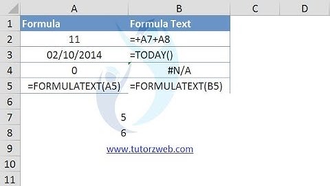 How to use Formulatext function in excel 2013